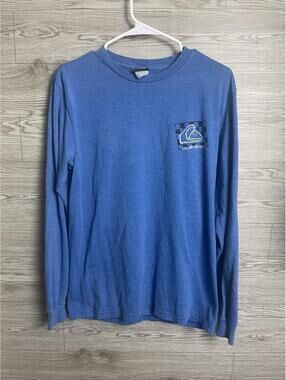 Vintage Quicksilver Shirt Mens M Blue Graphic Print Long Sleeve Surf Skate USA